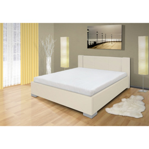 Nabytekmorava Luxusní postel Finn 180x200 cm Barva: eko kůže béžová, typ matrace: matrace masážní 15 cm