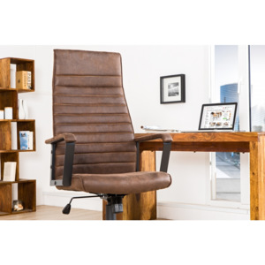 Inviro Kancelářská židle MALON hnědá vintage