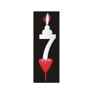 Dortová svíčka se srdíčkem číslice 7 - PREZENT