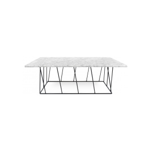 Tone Hone Konferenční stolek Boko MRAMOR 120 x 40 cm (Bílý mramor s černou ocelí)