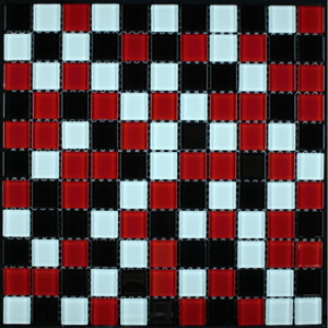 Skleněná mozaika červená-černá mix MSN218