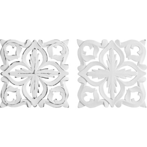 MÖMAX modern living Dekorace Nástěnná Krishna, 3 Ks Set bílá 20/20 cm