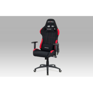 AutronicXML KA-F02 RED - Kancelářská židle, houpací mech., černá + červená látka, plastový kříž