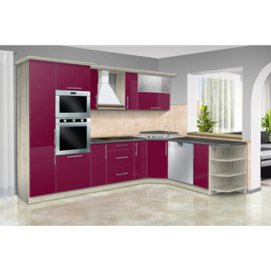 Moderní kuchyňská linka CARMEN vysoký lesk C barva kuchyně: san remo/světle fialová lesk, příplatky: bez příplatku