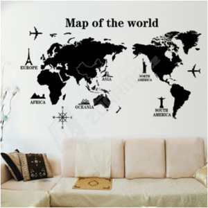 Samolepka na zeď - Mapa celého světa