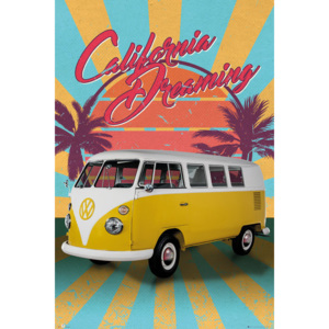 Plakát, Obraz - VW Camper - Cali Retro, (61 x 91,5 cm)