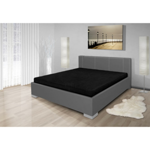 Nabytekmorava Luxusní postel Finn 160x200 cm Barva: eko kůže béžová, typ matrace: bez matrace
