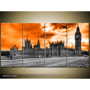 Obraz Westminsterský palác - oranžová