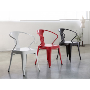Červená ergonomická jídelní židle - SUTTON