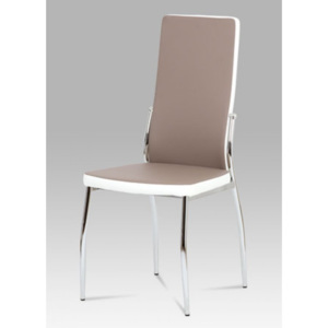 AutronicXML AC-1693 LAN - Jídelní židle koženka lanýž + bílá