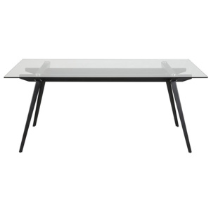 Design by scandinavia Jídelní stůl Mayland, 180 cm, čirá / černá 5248