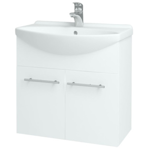 Dřevojas - Koupelnová skříň TAKE IT SZD2 65 - N01 Bílá lesk / Úchytka T02 / N01 Bílá lesk (133580B)