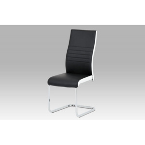 AutronicXML DCL-429 BK - Jídelní židle černá + bílá koženka / chrom