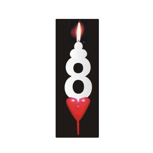 Dortová svíčka se srdíčkem číslice 8 - PREZENT