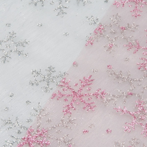 MÖMAX modern living Látka Dekorační Snowflake růžová, šedá 35/300 cm
