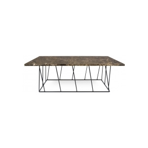 Tone Hone Konferenční stolek Boko MRAMOR 120 x 40 cm (Hnědý mramor s černou ocelí)