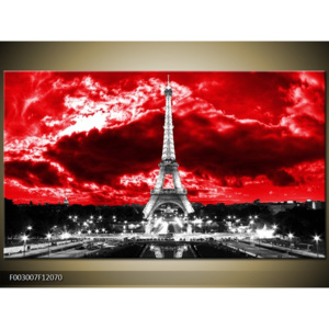 Obraz Eiffelova věž - červené pozadí
