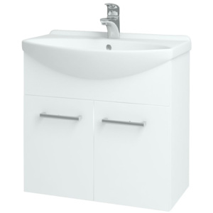 Dřevojas - Koupelnová skříň TAKE IT SZD2 65 - N01 Bílá lesk / Úchytka T03 / N01 Bílá lesk (133580C)