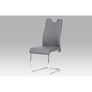 AutronicXML DCL-418 GREY - Jídelní židle koženka šedá / chrom