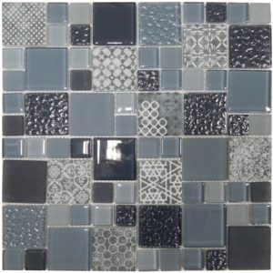 Mozaika recyklované sklo šedá MSS006