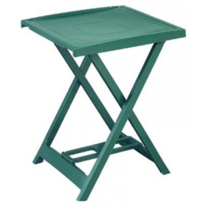 Zahradní plastový stůl Arno zelený čtvercový skládací stolek rozměry 50x47x65 cm