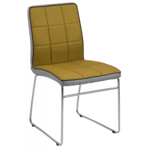 Jídelní židle Stina, látka, žlutá/světle šedá SCHDN0000063578 SCANDI