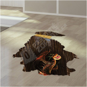 3D samolepka na podlahu s drakem