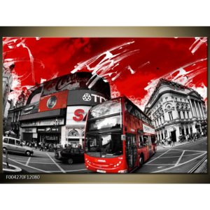Obraz Londýn - černobílá a červená