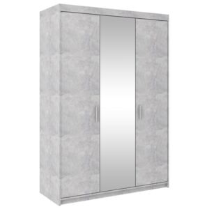 Casarredo Šatní skříň ELINA 3D beton jasný/zrcadlo