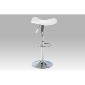 AutronicXML AUB-300 WT - Barová židle, chrom / koženka bílá