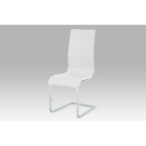 AutronicXML WE-5022 WT - Jídelní židle, koženka bílá / sonoma / chrom
