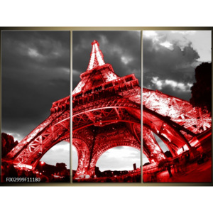 Obraz Eiffelova věž - podhled červená
