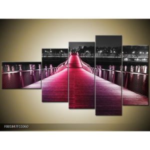 Obraz Cesta po mostě - růžová