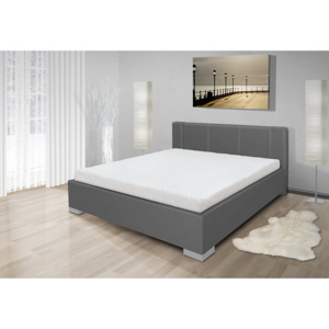 Nabytekmorava Luxusní postel Finn 180x200 cm Barva: eko kůže šedá, typ matrace: bez matrace