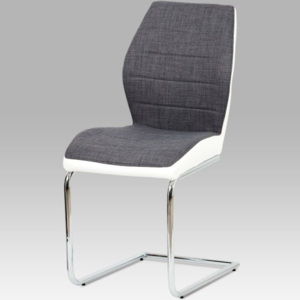 Jídelní židle DCH-511 GREY2 látka šedá a koženka bílá - Autronic