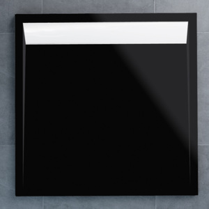SanSwiss WIQ 090 04 154 Sprchová vanička čtvercová 90×90 cm černá, kryt bílý