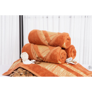 XPOSE ® Bambusový ručník MINA - tmavě oranžová 50x90 cm