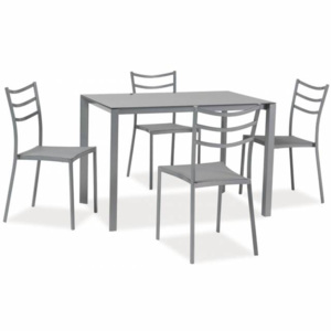 Jídelní set Signal KENDO (stôl + 4 stoličky) - sivá