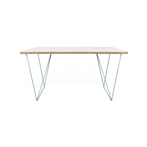 OX Stůl Wawe 140 cm (Bílá + zelené nohy)