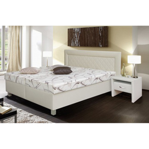 Čalouněná partnerská postel ANETA 4 170x200 cm vč. roštu, matrace a ÚP Ekokůže bílá /
