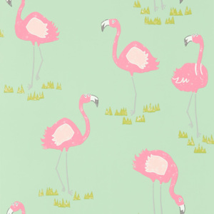 Tapeta Felicity Flamingo pistáciová