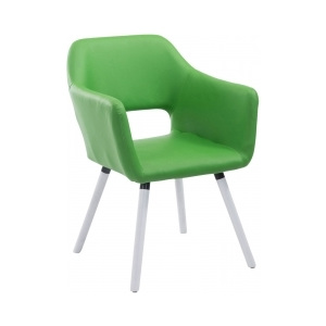 Židle Reda, ekokůže, podnož bílá (Zelená) csv:152090204 DMQ