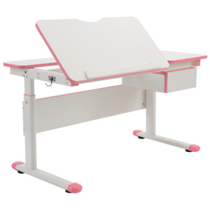Dětský rostoucí psací stůl Alba FUXO bílo-růžový