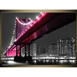 Obraz Růžový most nad velkoměstem