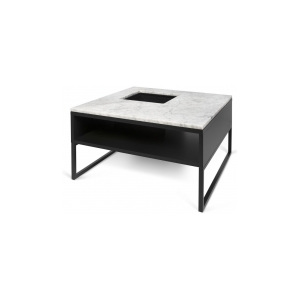Tone Hone Designový konferenční stolek Ladero (Bílý mramor - černé nohy)