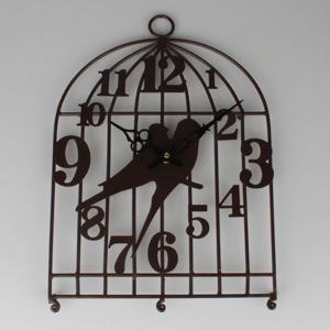 Casa de Engel Kovové hodiny ptáčci Barva: černá