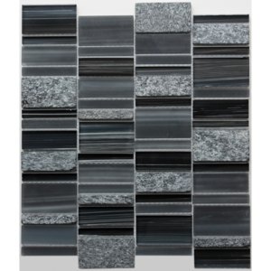 Mozaika sklo-kámen černá MKS141