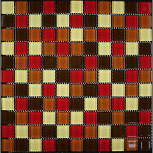Skleněná mozaika hnědo-červená MSN219