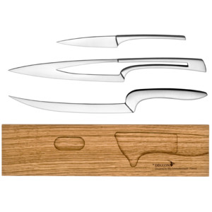 DÉGLON COUTELIER DEPUS Designová sada nožů DÉGLON MEETING 3 kusy na bambusové základně