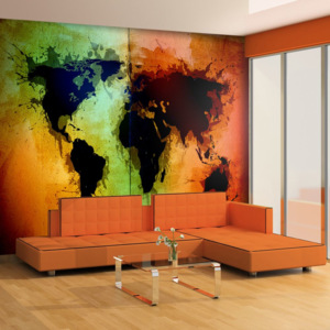 Fototapeta - Mapa světa - barevná fantazie 200x154